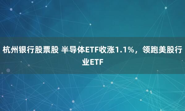 杭州银行股票股 半导体ETF收涨1.1%，领跑美股行业ETF